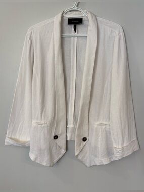 Le Chateau linen Draped Open-Front Blazer